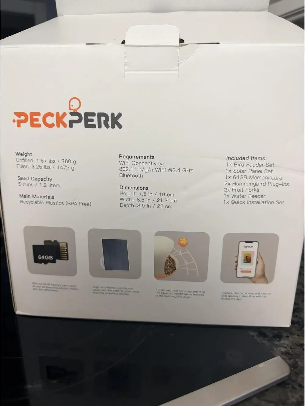 Peck Perk 2K Smart Feeder Cam with Night Vision and Motion Detection